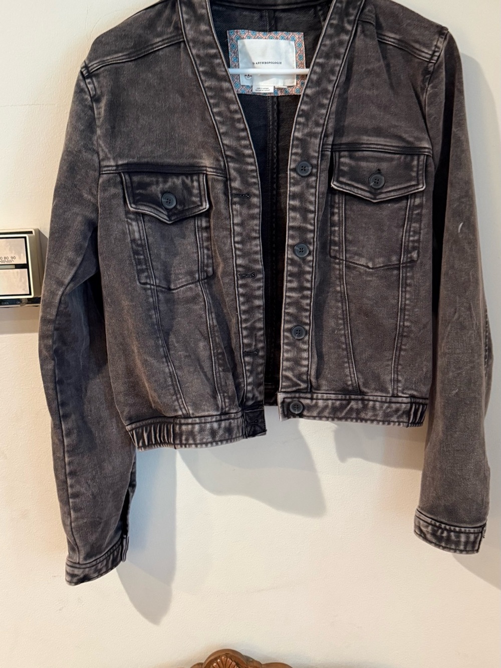 Anthropologie women’s  Washed Black Shirt Jacket